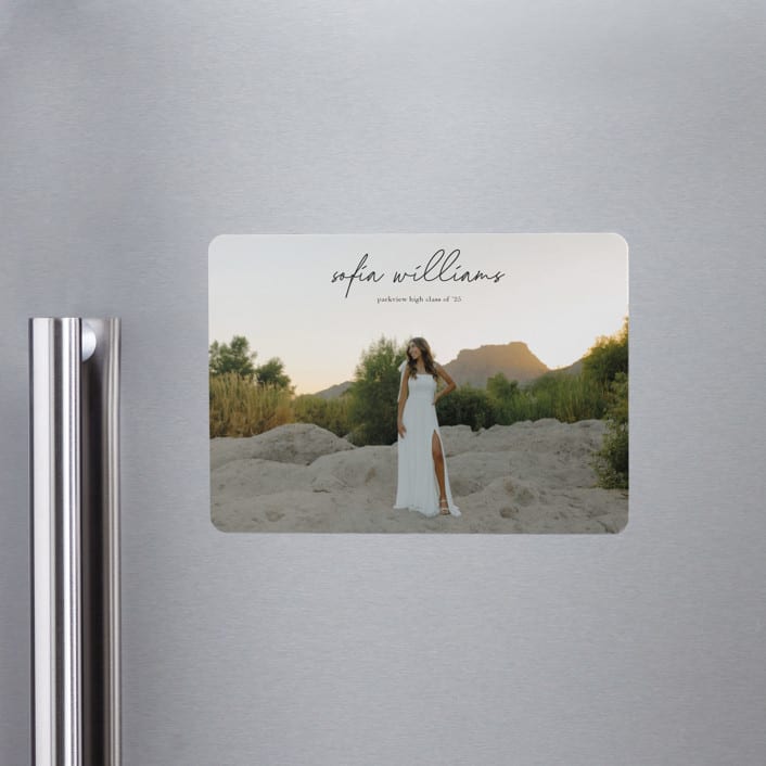 "high script" - Graduation Announcements in Onyx by Eric Ransom - Magnet Front