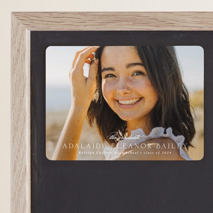 "graceful" - Graduation Announcements in Cotton by Emily Sabol Goss - Magnet Front