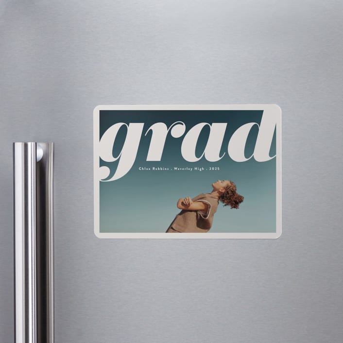 "The Cover" - Graduation Announcements in Mist by Gwen Bedat - Magnet Front