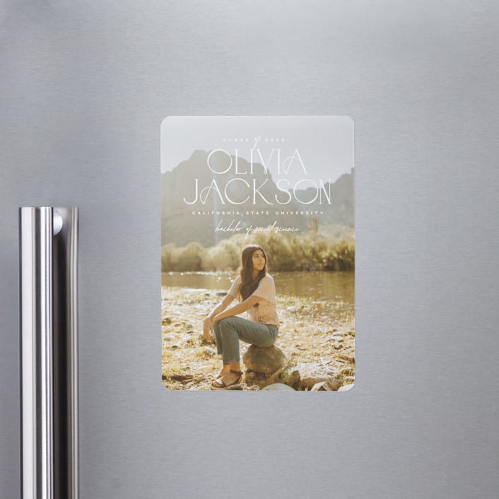 "Sure Thing" - Graduation Announcements in Waterlily by Owl and Toad - Magnet Front