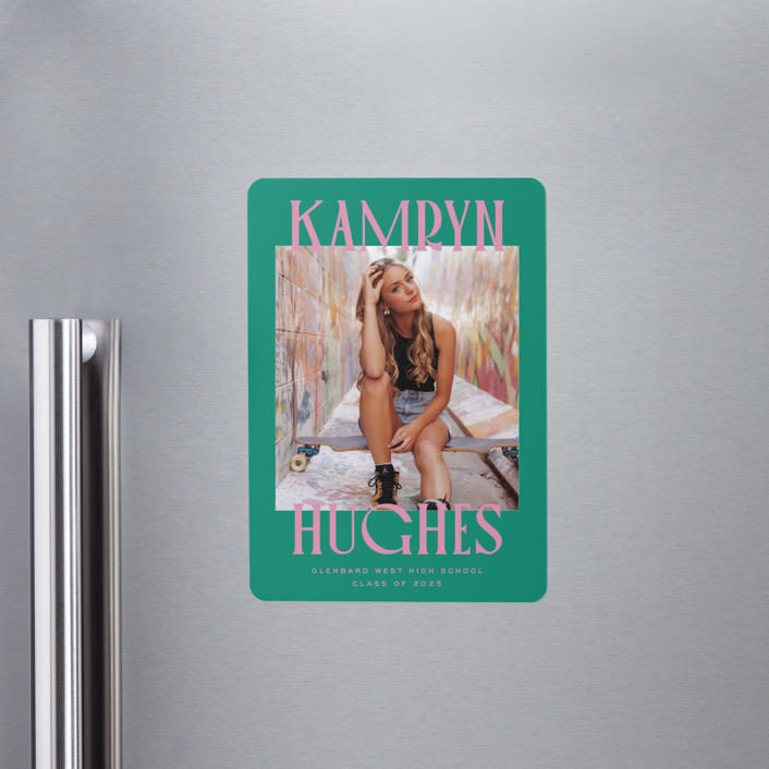 "Kamryn" - Graduation Announcements in Emerald by Erin German - Magnet Front