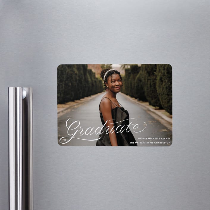 "Ribbons and Cords" - Graduation Announcements in Ink by Megan Davis - Magnet Front