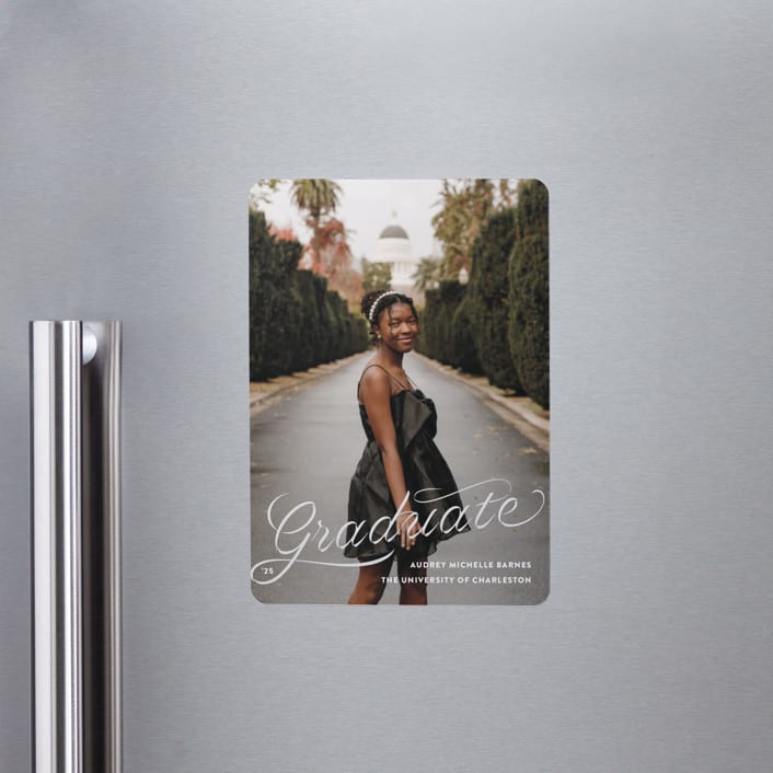 "Ribbons and Cords" - Graduation Announcements in Ink by Megan Davis - Magnet Front