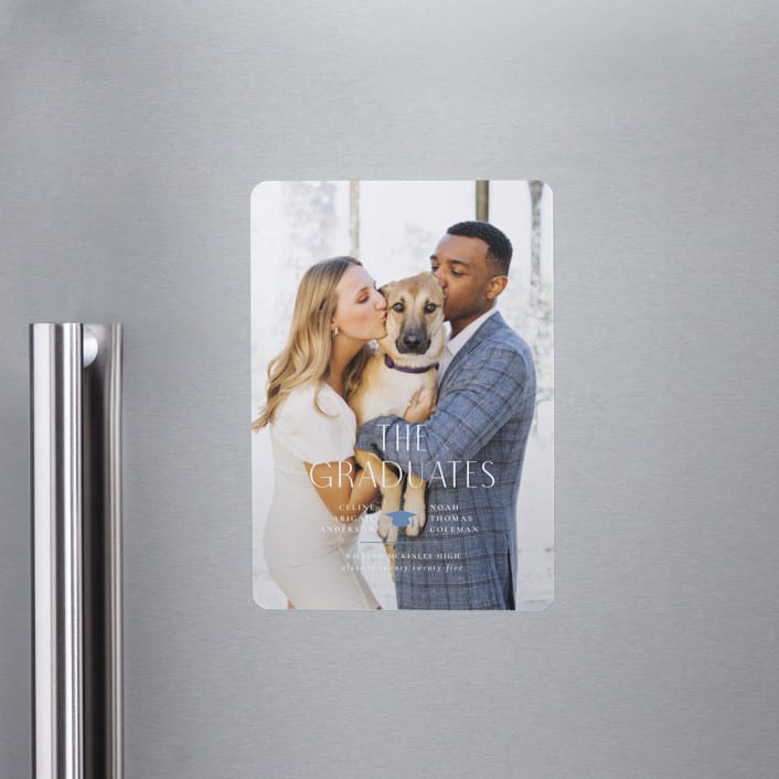 "Grad Duo" - Graduation Announcements in Sky by Ana Sharpe - Magnet Front