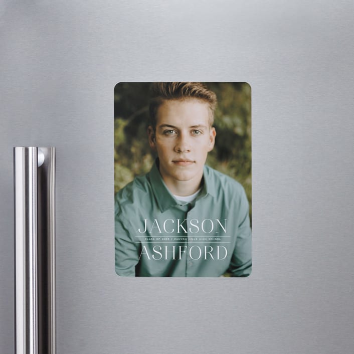 "Classy Stack" - Graduation Announcements in Limestone by Erica Krystek - Magnet Front