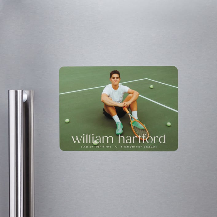 "Hartford" - Graduation Announcements in Silk by Ellen Schlegelmilch - Magnet Front