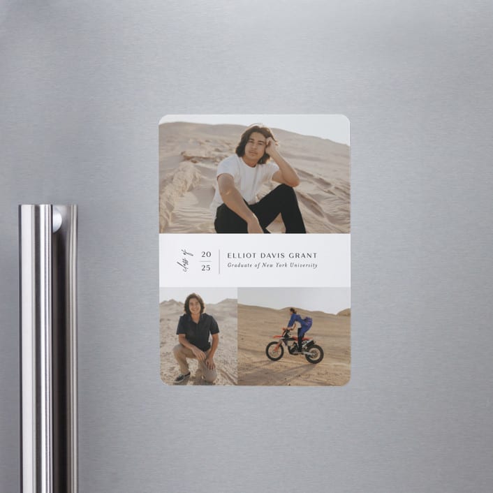 "Grad Trio" - Graduation Announcements in Snow by Nicoletta Savod - Magnet Front
