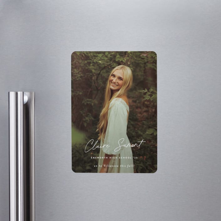 "Journal " - Graduation Announcements in Snow by Sara Hicks Malone - Magnet Front