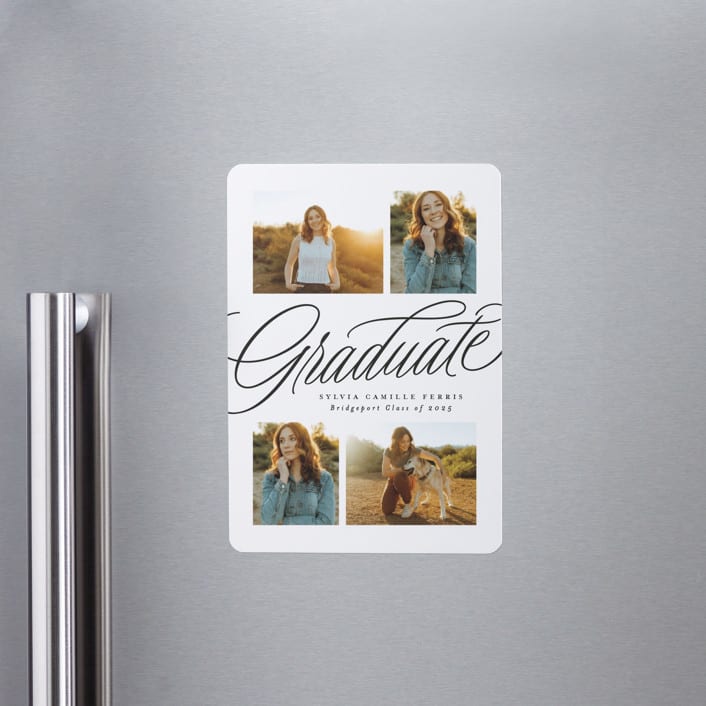 "Classic quad" - Graduation Announcements in Newspaper by Lea Delaveris - Magnet Front