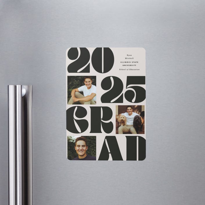 "Vintage Bold" - Graduation Announcements in Cream by Baumbirdy - Magnet Front