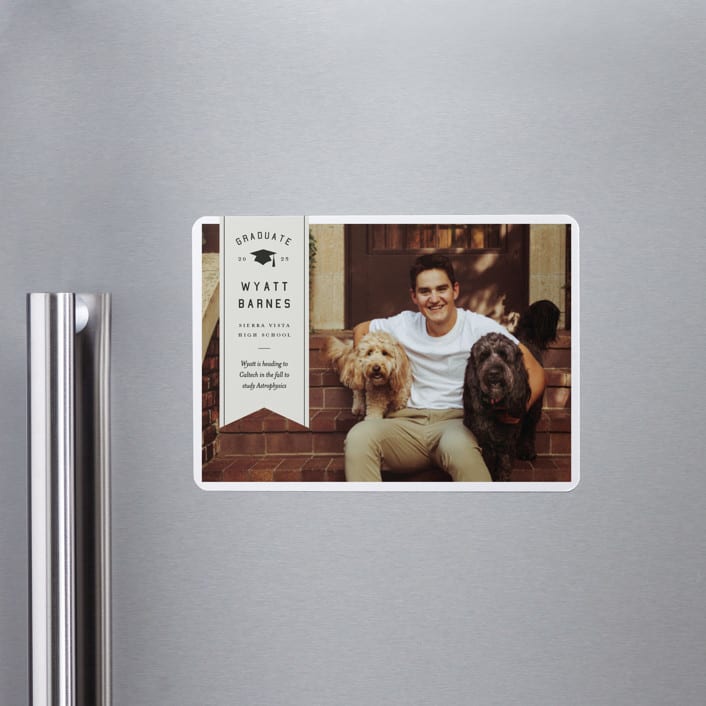 "grad ribbon" - Graduation Announcements in Taupe by Sarah Curry - Magnet Front