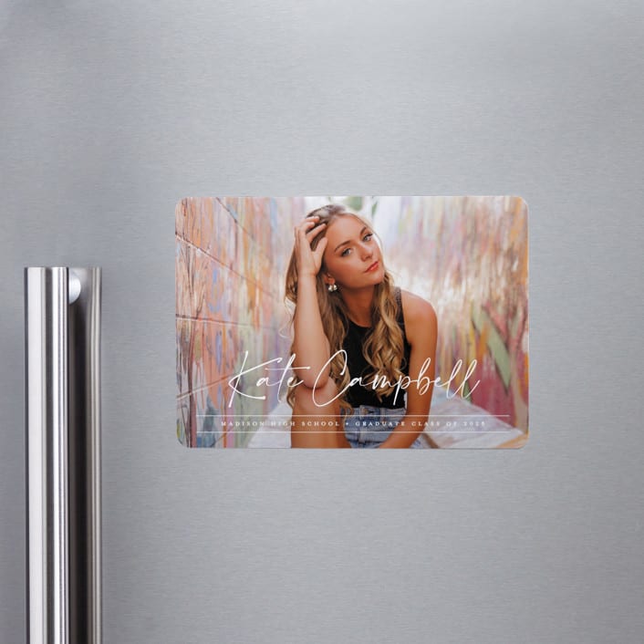 "Signature Grad" - Graduation Announcements in Linen by Erica Krystek - Magnet Front