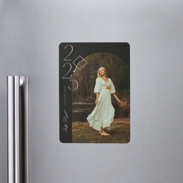 "Shiny year" - Graduation Announcements in Noir by Creo Study - Magnet Front
