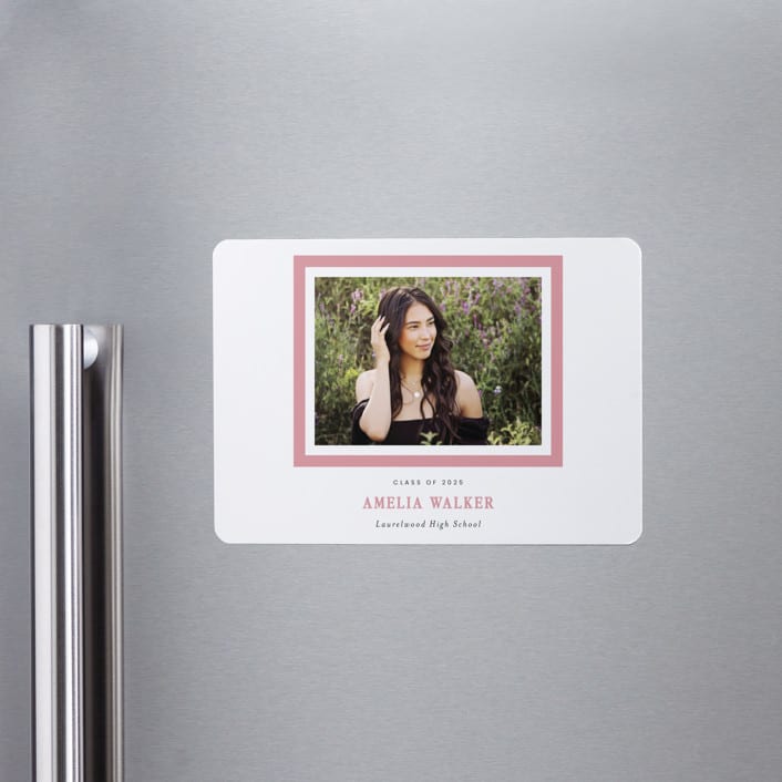 "charm" - Graduation Announcements in Peony by Sara Hicks Malone - Magnet Front