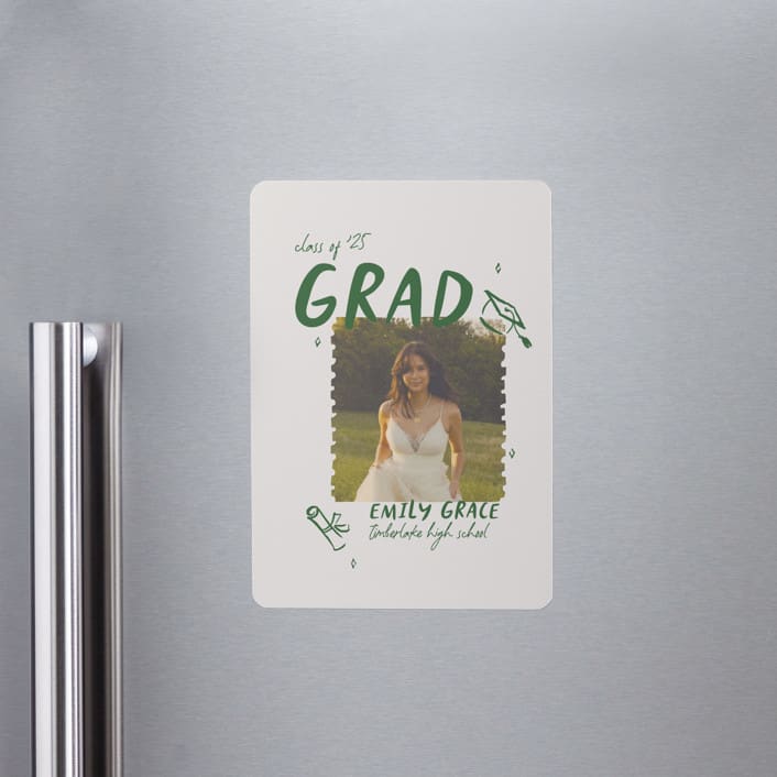 "Playful" - Graduation Announcements in Avocado by Vera Lim - Magnet Front