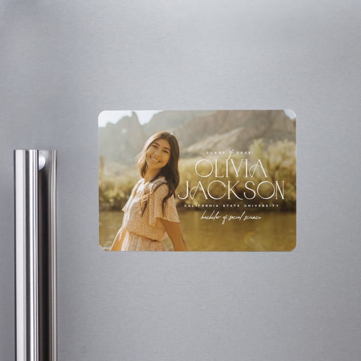 "Sure Thing" - Graduation Announcements in Waterlily by Owl and Toad - Magnet Front