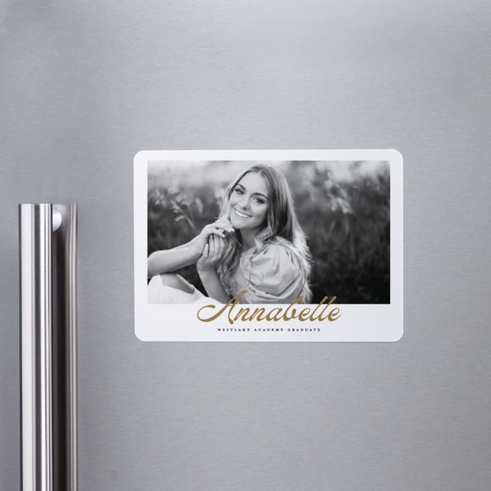 "vintage script" - Graduation Announcements in Golden by Maja Cunningham - Magnet Front