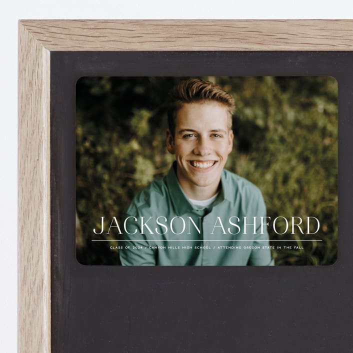 "Classy Stack" - Graduation Announcements in Limestone by Erica Krystek - Magnet Front