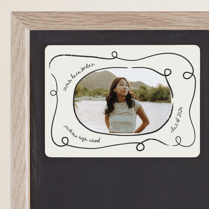"swirl" - Graduation Announcements in Ash by Kelly Watkins - Magnet Front