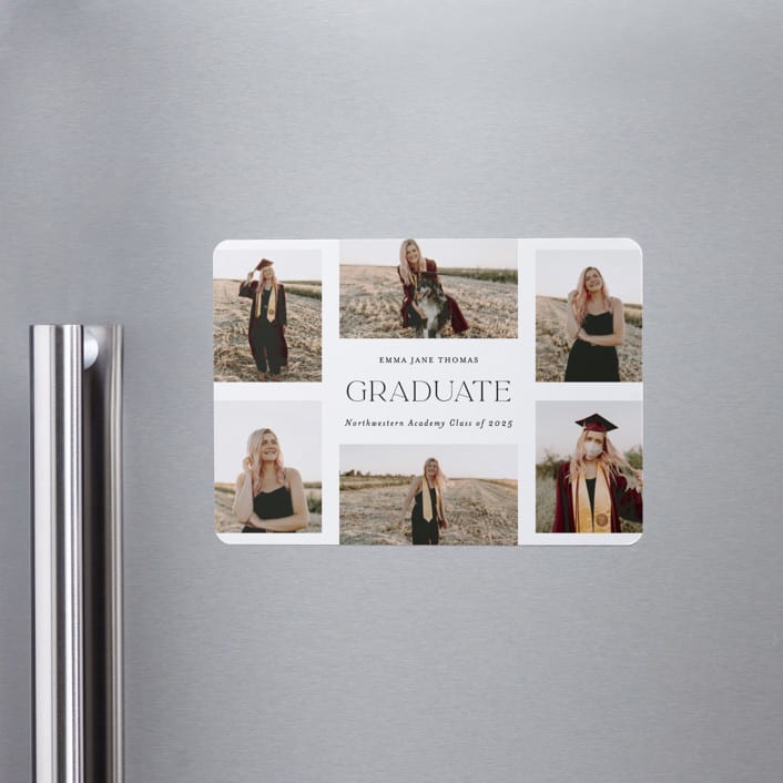 "Graduate Grid" - Graduation Announcements in Classic by Lehan Veenker - Magnet Front