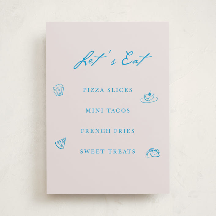 "Handdrawn little things" - Graduation Menu Signs in Sky Whispers by Cass Loh - Front