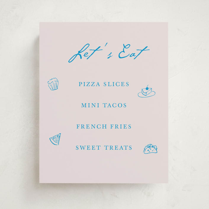 "Handdrawn little things" - Graduation Menu Signs in Sky Whispers by Cass Loh - Front