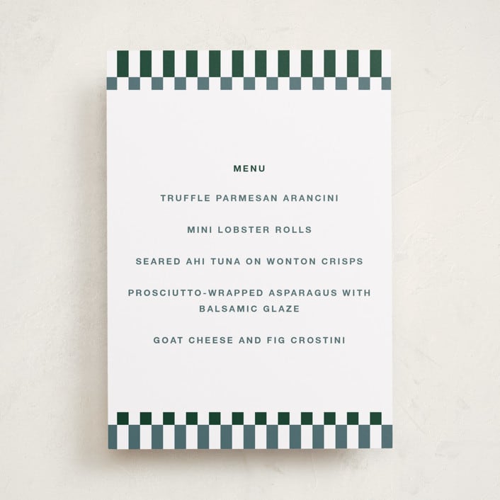 "Checked Out" - Graduation Menu Signs in Pine by Rachel Cassel - Front
