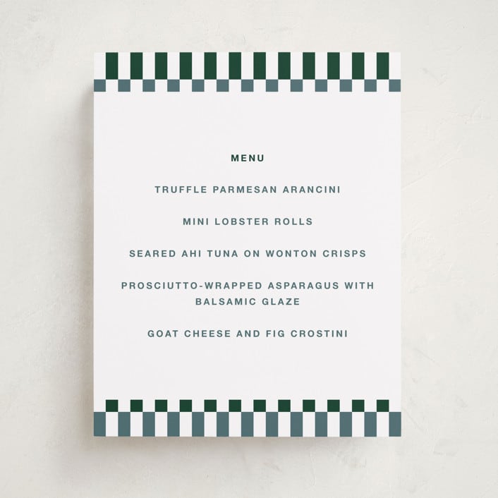 "Checked Out" - Graduation Menu Signs in Pine by Rachel Cassel - Front