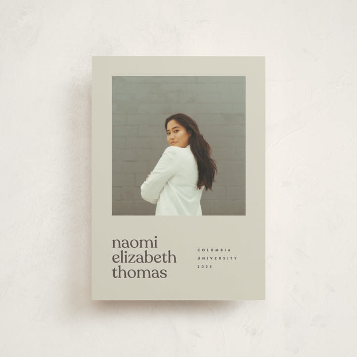 "Minimal Modern" - Graduation Announcements in Sand by JoAnn Jinks - Front