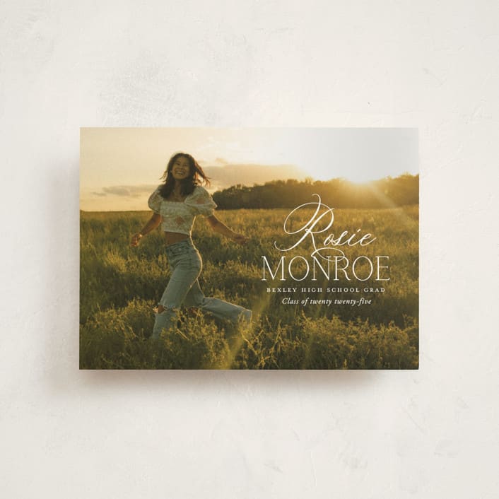 "Classic Allure" - Graduation Announcements in Cotton by Oscar and Emma - Karly Depew - Front