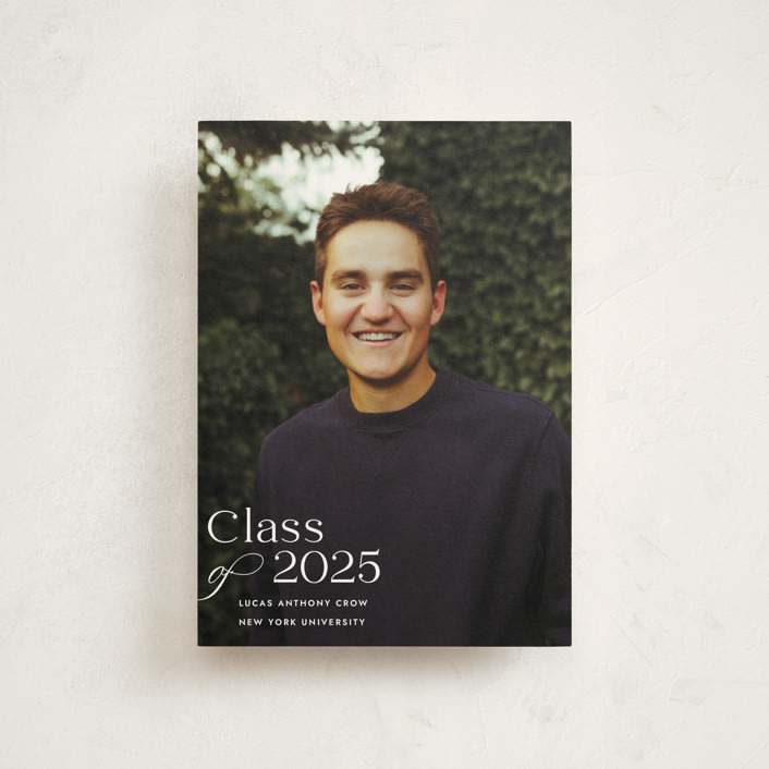 "Classical Grad" - Graduation Announcements in Blanco by Megan Davis - Front