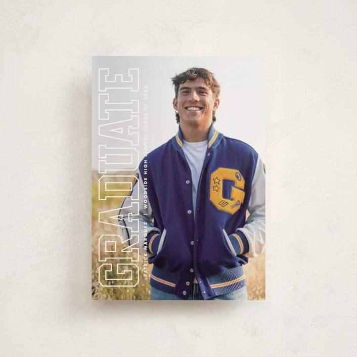 "Strength" - Graduation Announcements in Snow by Sarah Curry - Front