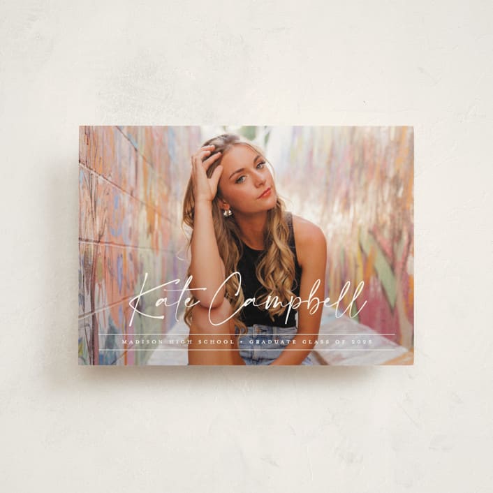 "Signature Grad" - Graduation Announcements in Linen by Erica Krystek - Front