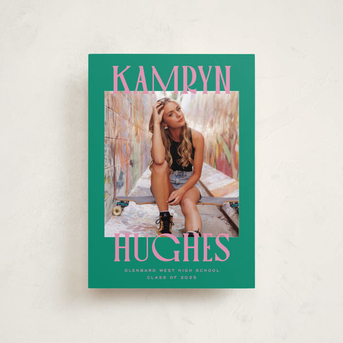 "Kamryn" - Graduation Announcements in Emerald by Erin German - Front