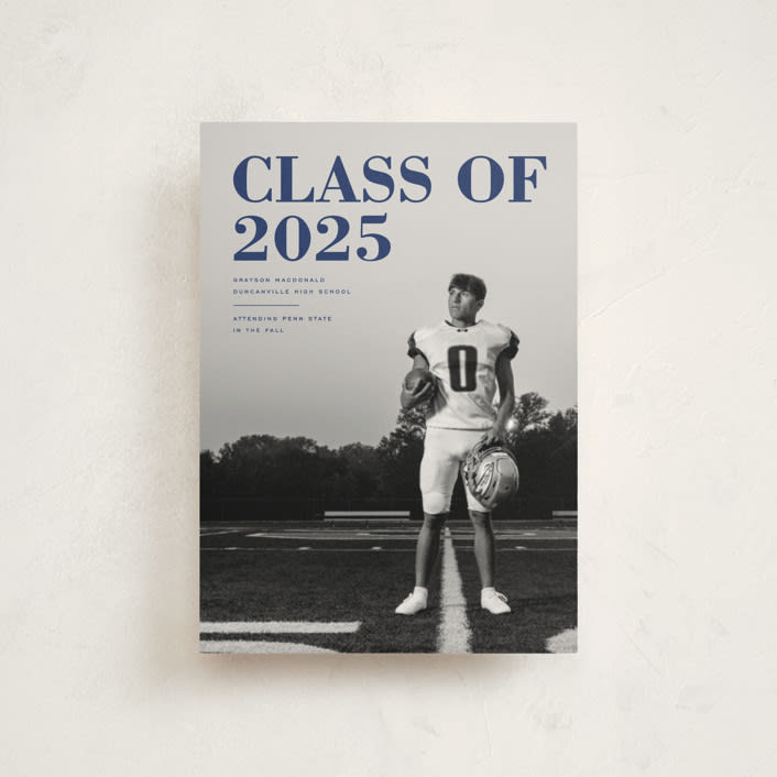 "Bold Headline" - Graduation Announcements in Midnight by Emily Sabol Goss - Front
