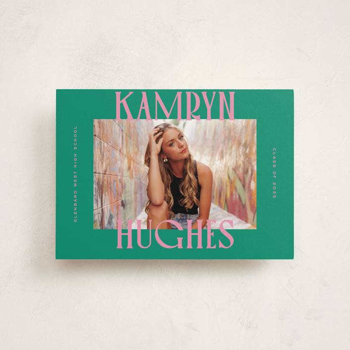 "Kamryn" - Graduation Announcements in Emerald by Erin German - Front