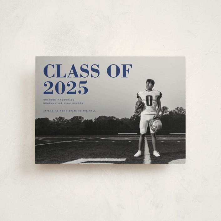 "Bold Headline" - Graduation Announcements in Midnight by Emily Sabol Goss - Front