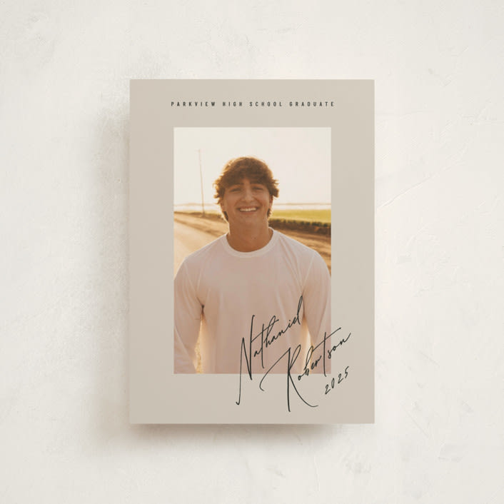 "Grad Signature" - Graduation Announcements in Sandstone by Stacy Maalouf - Front