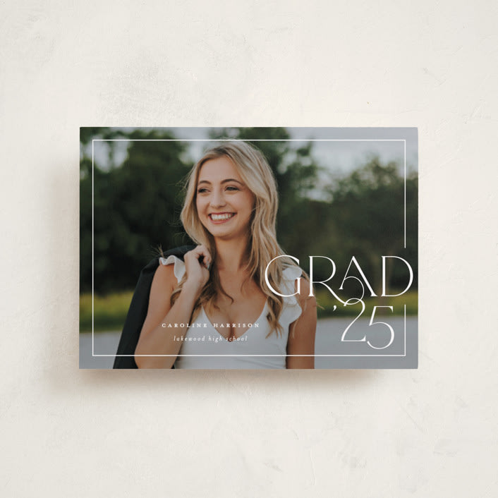 "Broken Border" - Graduation Announcements in Snow by Lauren Chism - Front