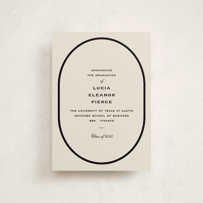 "Commence" - Graduation Announcements in Tuxedo by Megan Davis - Front