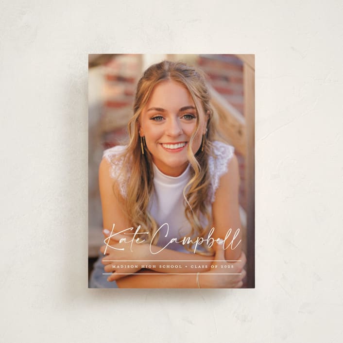 "Signature Grad" - Graduation Announcements in Linen by Erica Krystek - Front