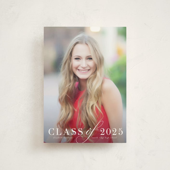 "Timeless Grad" - Graduation Announcements in Pebble by Katy Shen - Front