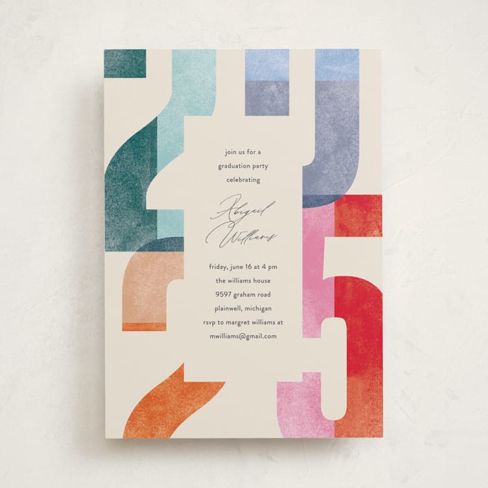 "Grad Party" - Graduation Party Invitations in Confetti by Pixel and Hank - Front