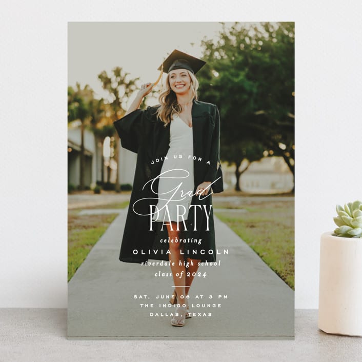 "classic party" - Graduation Party Invitations in Cotton by Creo Study - Front