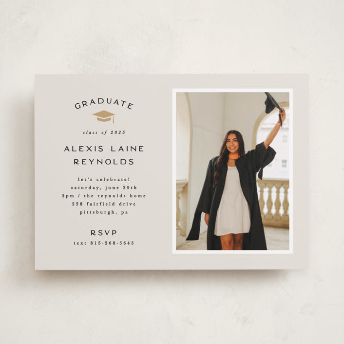 "Official Party" - Graduation Party Invitations in Ecru by Hooray Creative - Front