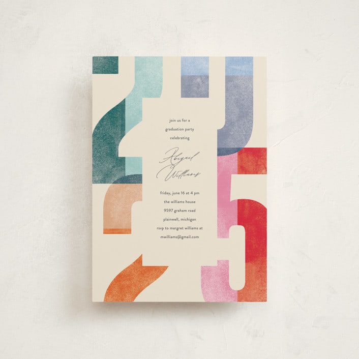 "Grad Party" - Graduation Party Invitations in Confetti by Pixel and Hank - Front