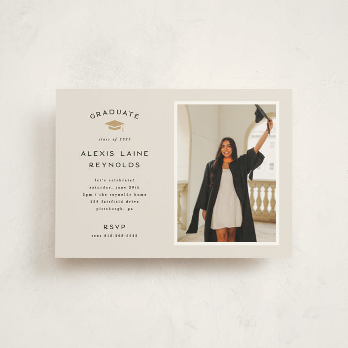 "Official Party" - Graduation Party Invitations in Ecru by Hooray Creative - Front