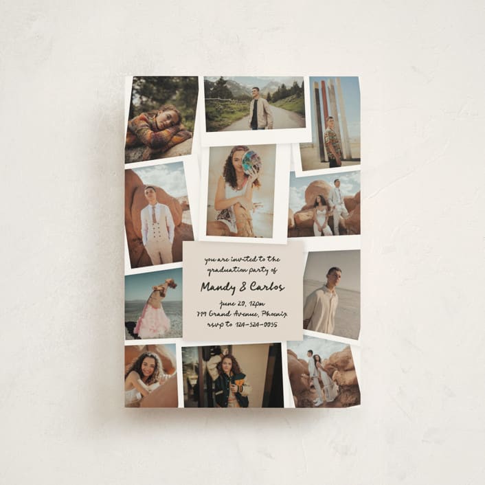 "Keepsakes" - Graduation Party Invitations in Linen by Claudia Orengo - Front