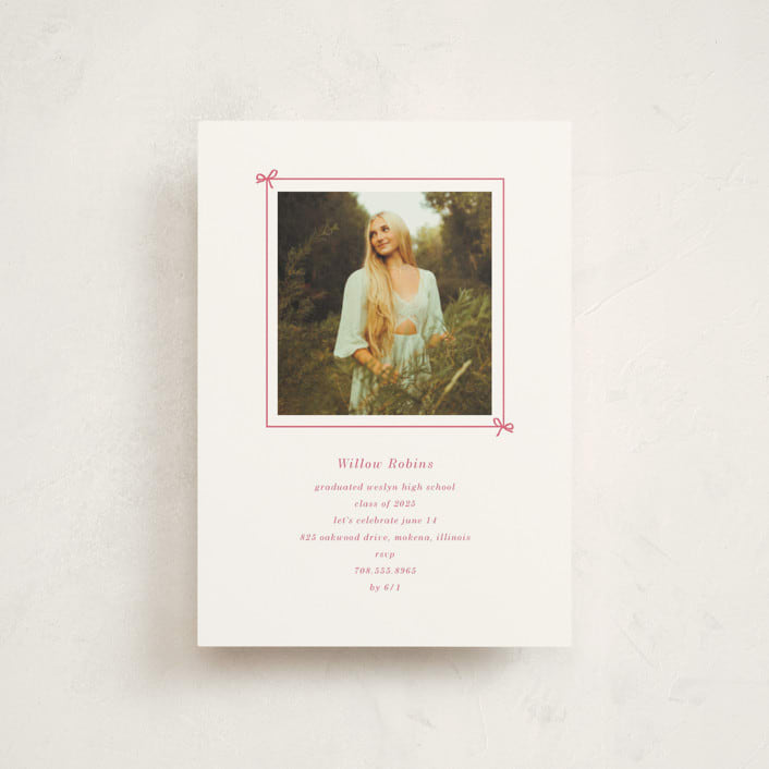 "PhotoBook" - Graduation Party Invitations in Peony by Baumbirdy - Front
