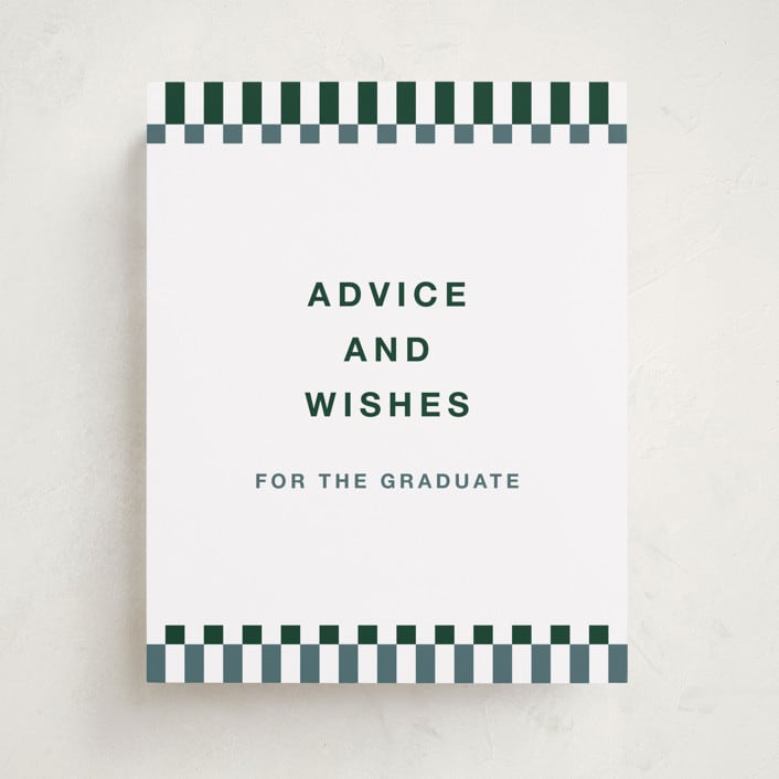"Checked Out" - Graduation Party Signs in Pine by Rachel Cassel - Front